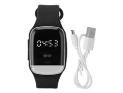 Pulsera Con Reloj Repelente Ultrasónico, Con Pantalla De Hora, Monitorización De Temperatura Y Carga Usb - Negra