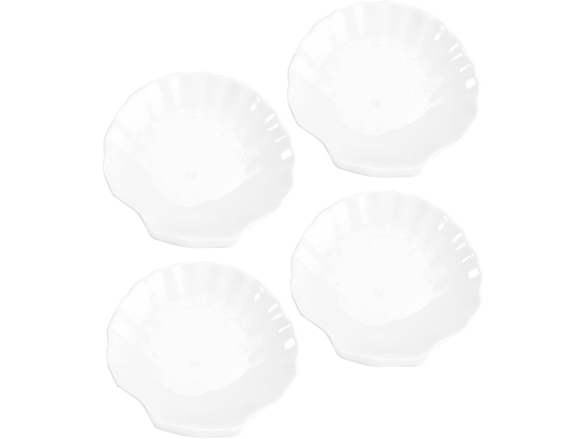 4 Piezas, Fuente Para Servir, Cerámica, Diseño De Concha