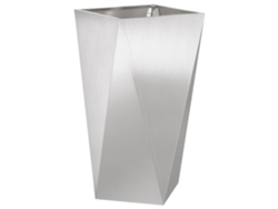 Maceta plateada de acero inoxidable Vidaxl, 40 x 40 x 75 cm