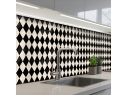 Paneles clásicos para salpicadero de cocina - Estándar - Negro 200x60 cm