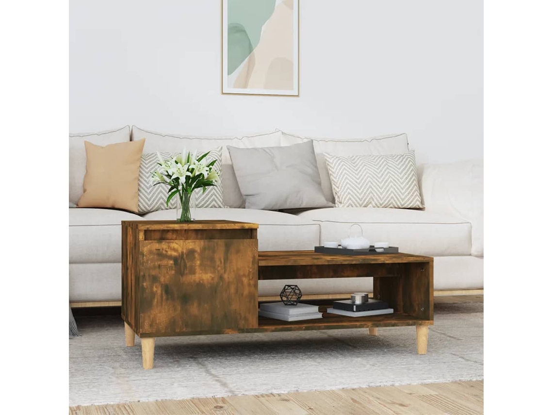 Mesa de Centro Apoyo 100X50X45 cm Derivados Madera Roble Ahumado
