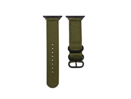 Correa Smartwatch de Lona con Hebilla Negra para Apple Watch Series 9, 8 y 7 41mm / SE 3 y SE 2, 6 y SE y 5 y 4 40mm / 3 y 2 y 1 38mm (Verde Militar)