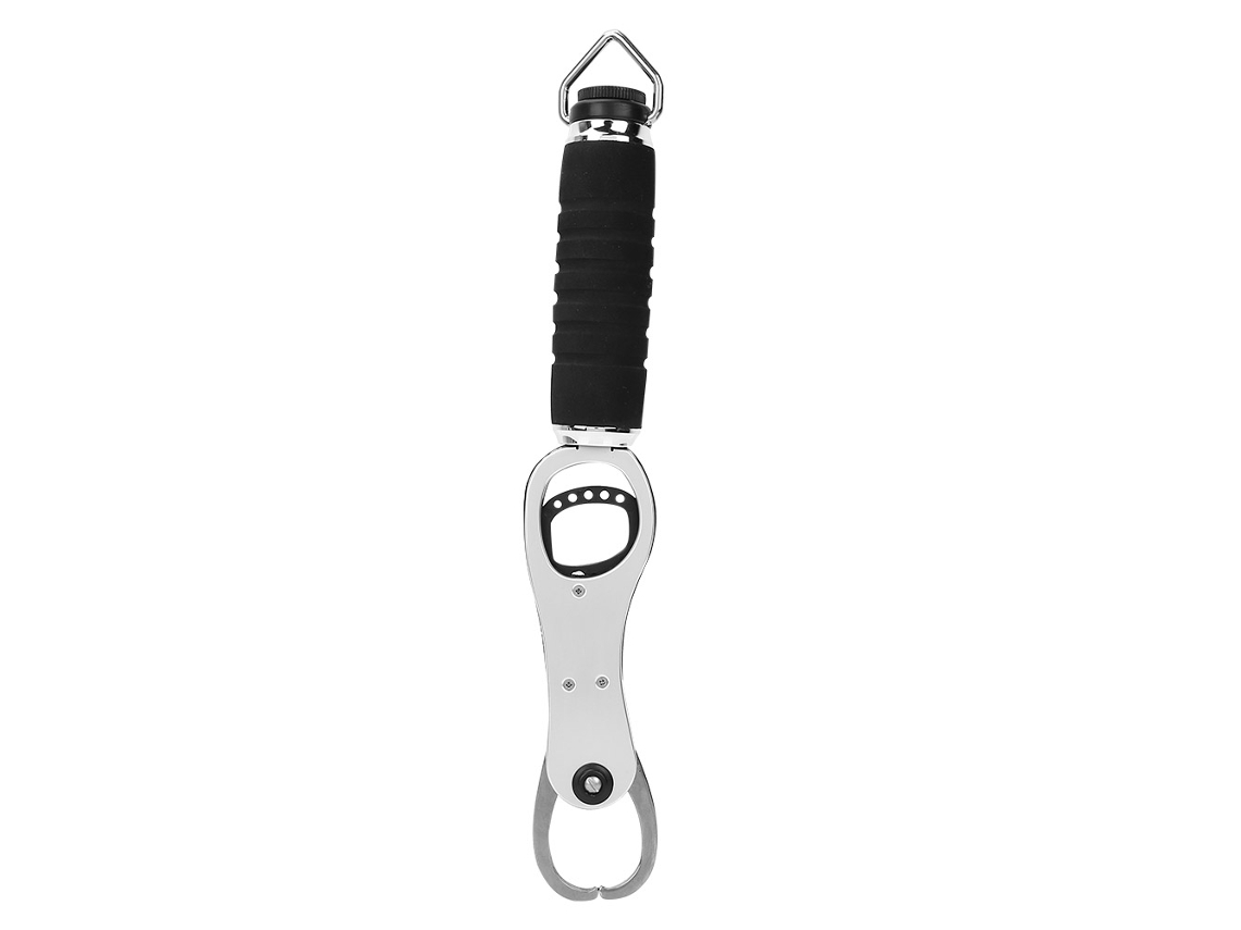Pinza para peces de aluminio con escamas plateadas