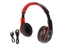 Fone De Ouvido Bluetooth Sem Fio Com Cancelamento De Ruído Plegável Over-ear Para Celular Pc Viagem Jogo Preto Com Vermelho
