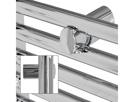 Radiador eléctrico de baño con elemento calefactor 900W 600x1500 mm cromado recto con conexión lateral LUXEBATH