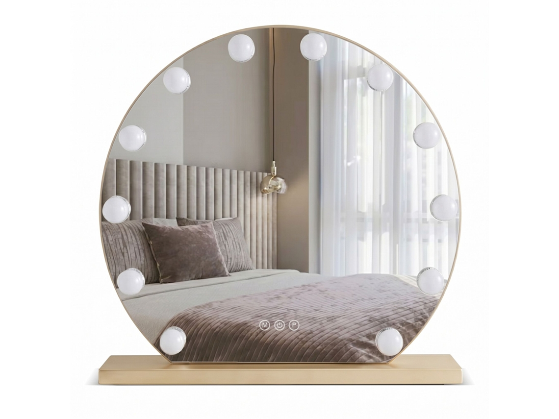 Espejo Rea Hollywood Gold 50cm Led