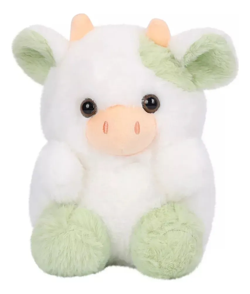 Nuevo y lindo peluche de vaca fresa. Vaca fresa. Vaca fresa.