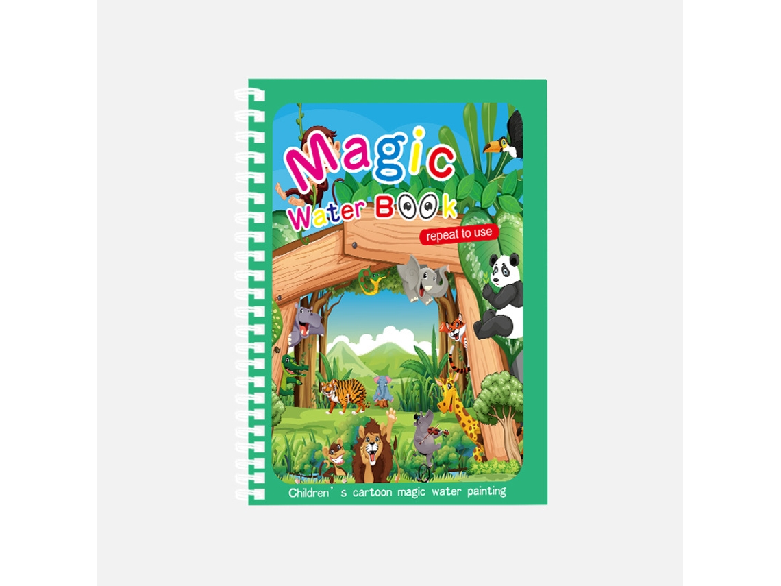 (Animal + Bolígrafo) Libro de colorear mágico Montessori reutilizable en acuarela