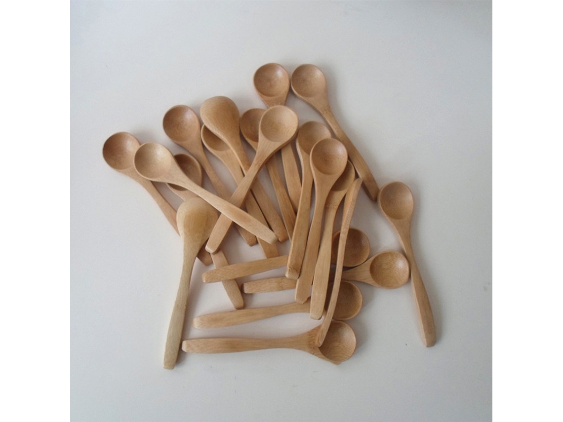 10 mini cucharas de madera, antideslizantes y fáciles de limpiar, pequeñas cucharas de bambú natural. MDUG