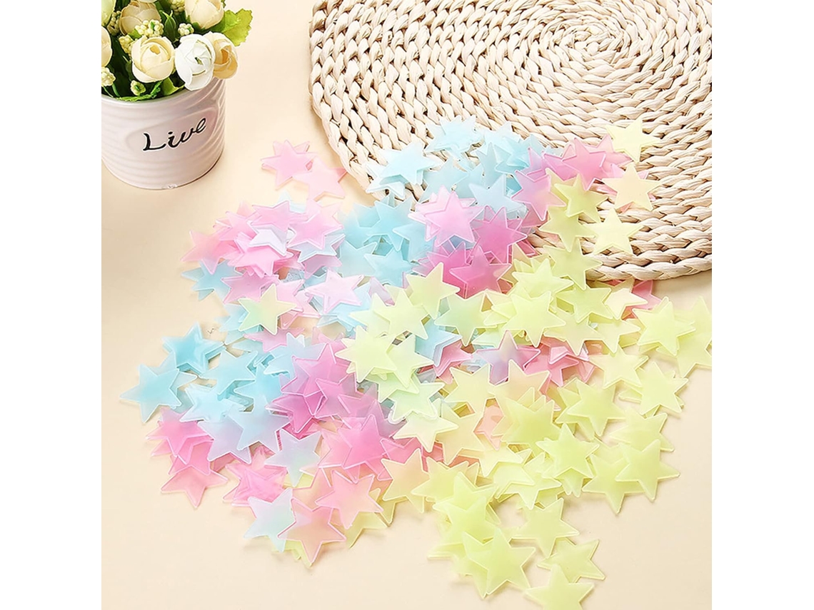 VVJIJILLY Decoração Encantadora De Céu Estrelado, Estrelas Que Brilham No Escuro, Estrelas Luminosas De Pvc À Prova Dágua E Atóxicas, Brilho Intenso E Duradour