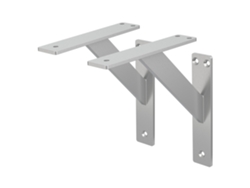 Juego de 2 soportes de estantería 180x180 mm aluminio plateado ML-DESIGN