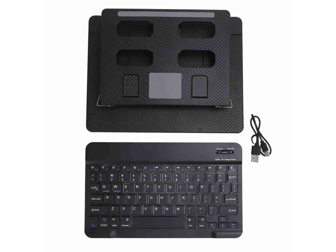 Soporte Giratorio Para Tablet Con Teclado Bluetooth, Altura Ajustable, Plegable, Multifuncional, Para Tablets Y Libros, Negro.