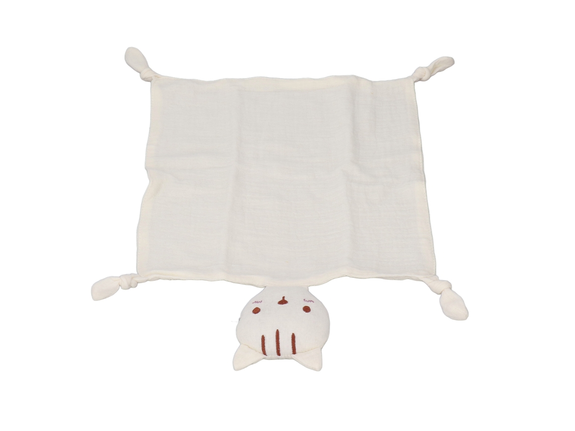 Muñeco De Peluche Con Forma De Gato, Manta Suave Y Segura Para Bebés Y Niños, Color Beige Neutro.