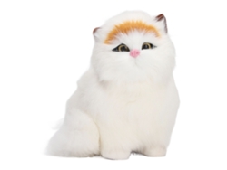 Ats-estatsua De Gatso De Pelo Sintético Divertida Y Exquisita Figura De Gatso Peludo Simulada Decoración Para Hogar Ventana Ojos Abiertos