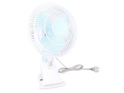 Mini ventilador eléctrico compacto con clip para escritorio, dormitorio u oficina.