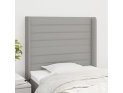 Cabecero Con Orejas De Tela Gris Claro 103x16x118/128 Cm