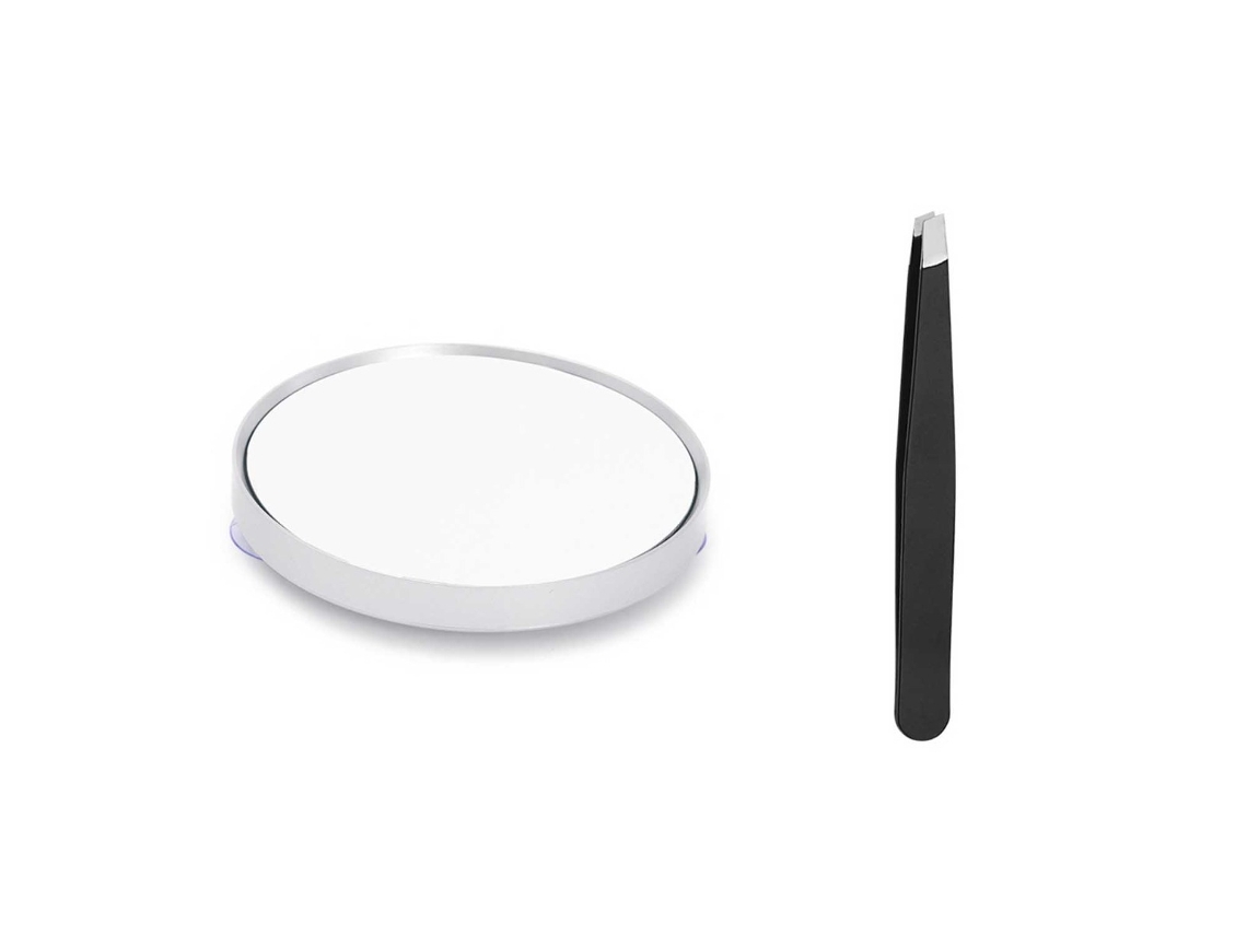 Espejo de maquillaje portátil con aumento de 30x, pinzas y ventosa