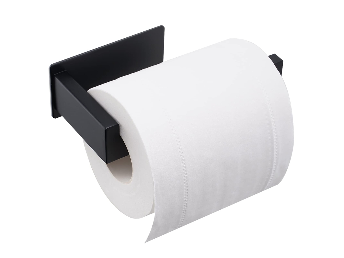 VVJIJILLY Suporte De Papel Higiénico Sem Furos, Inox Preto, Autocolante, P/ Wc E Cozinha