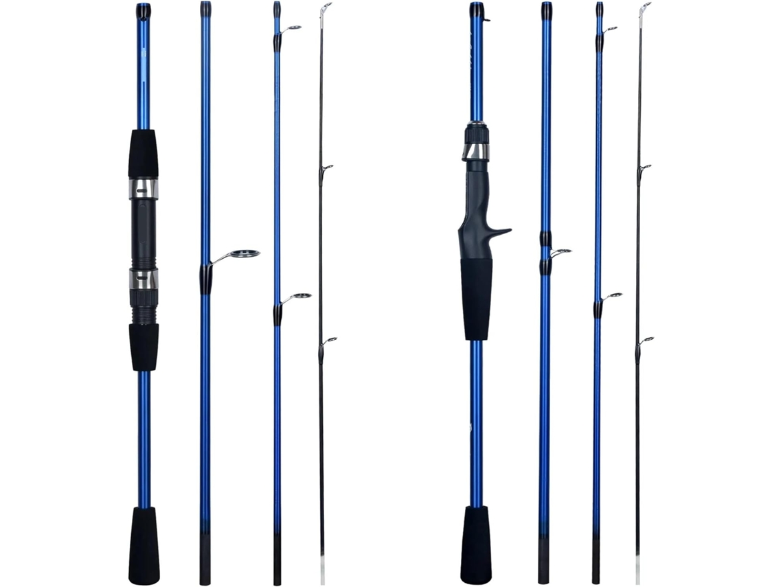 Caña De Pescar Baitcasting Travel Carbon 4/5 Sec. Cañas Peso Lanzamiento 5-20g Ultraligeras Potencia Señuel...