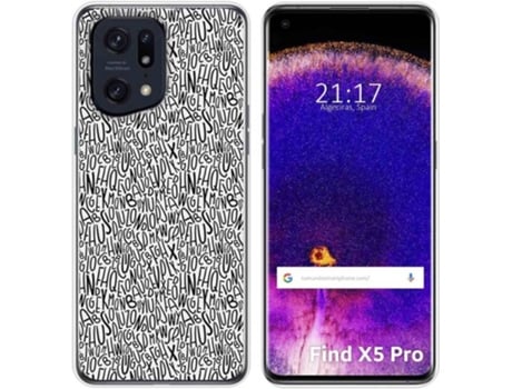 Carcasa para Oppo Find X5 Pro 5G TUMUNDOSMARTPHONE Dibujos Letras Multicolor