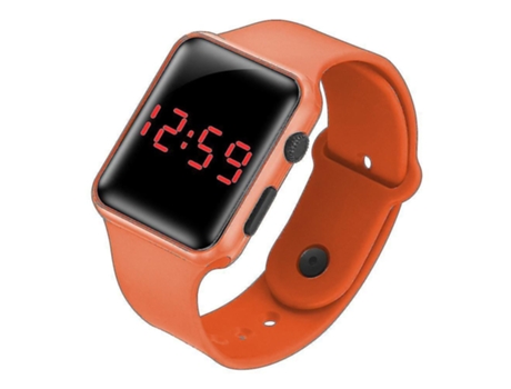 Smartwatch para Niños Deportivo Digital con Led em Silicona Naranja