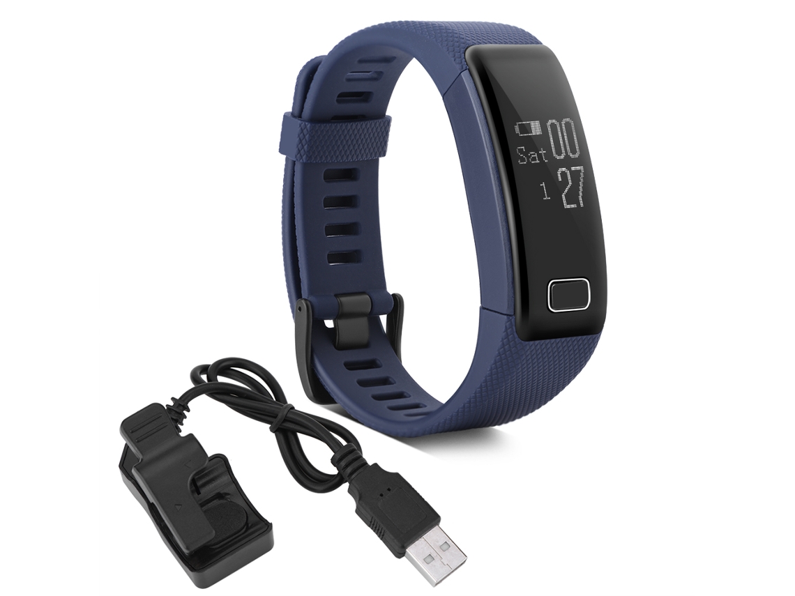 Pulseira Inteligente Monitor De Frequência Cardíaca E Sono Longa Duração C9 Bluetooth 4.0 Azul