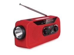 Manivela Radio Solar Portátil Autoalimentada SIURN Rojo