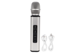 Micrófono Inalámbrico Bluetooth Portátil K6 Con Altavoz Para Karaoke, Smartphones Y Pc - Plateado