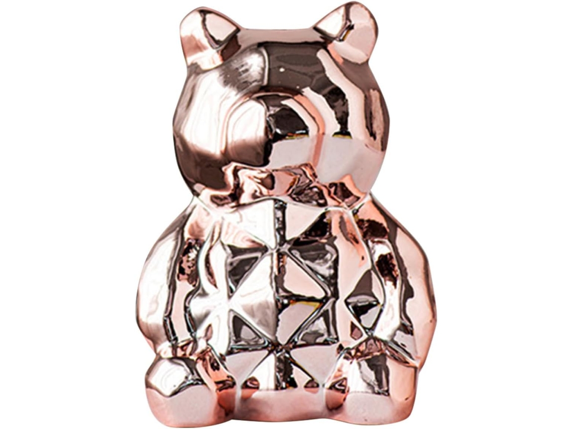 Figura Decorativa Cerámica Galvanizada Escultura Delicada Duradera Decoración Hogar Manualidades Oso