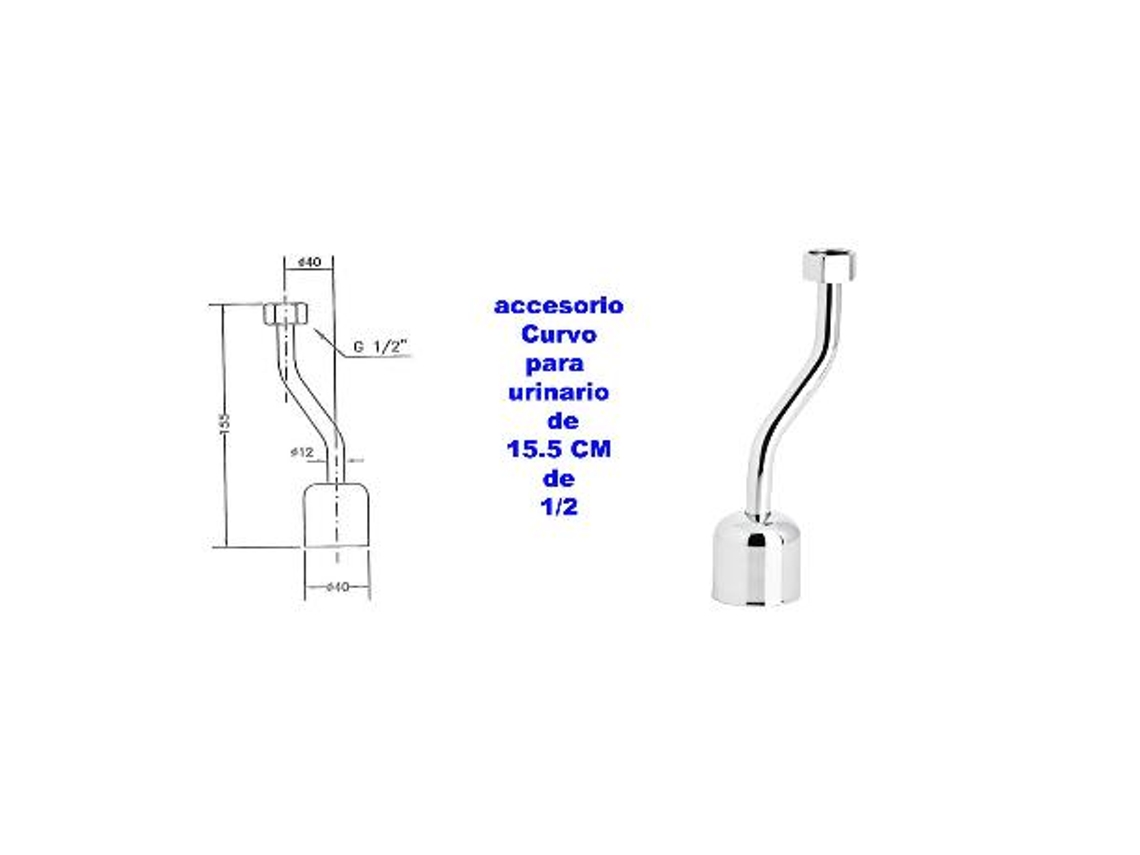 Genebre rep-bajante urinario curvo de 15,5 cmx1-2  1018 04