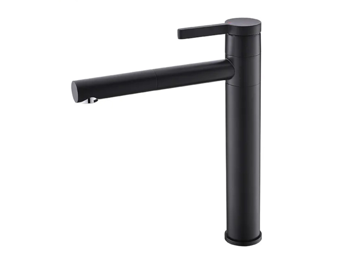 Grifo De Lavabo Elevado En Latón Negro Mate 80327b Colección Céphise