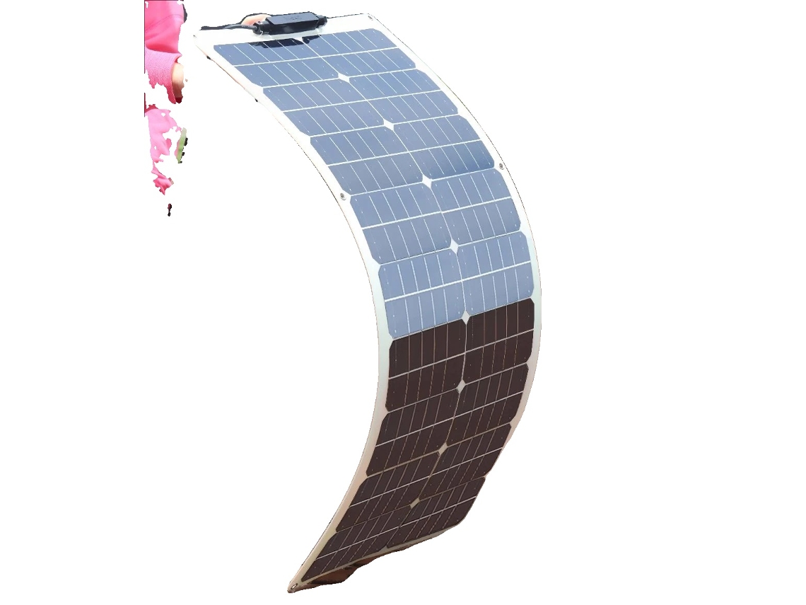Panel solar monocristalino de diseño duradero y flexible, 80 W.