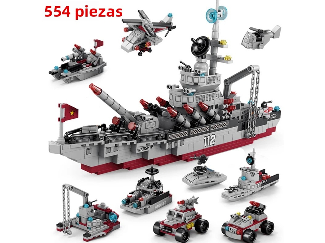 (estilo 1) Modelo De Bloque De Construcción Moc Para Adultos De Un Portaaviones Militar, Que Incluye Un Avión De Combate J-15 Y Un Cañón.
