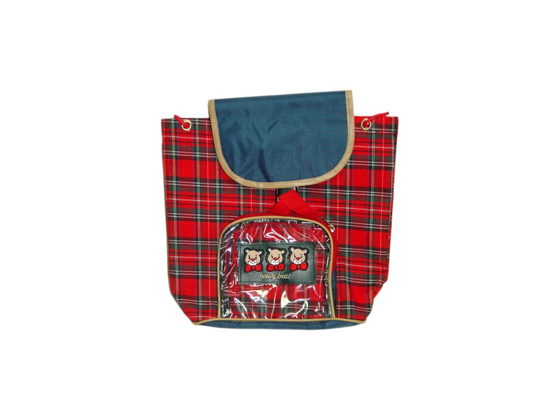 Mochila honey bear (cuadro escoces)