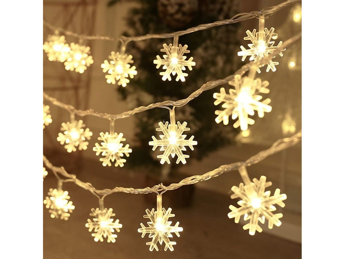 Luces Navideñas, Luces De Copo De Nieve De 3 Metros, 30 Led, Funcionan Con Pilas, Resistentes Al Agua, Para Dormitorio.