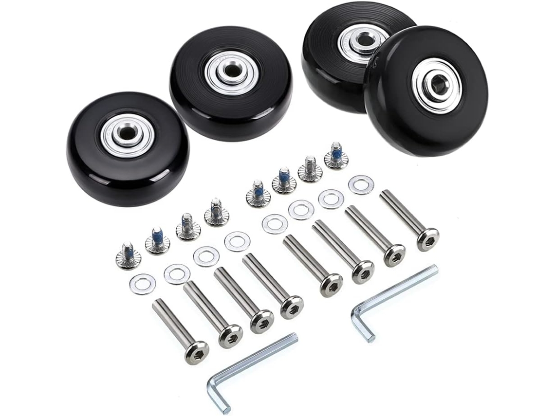 Ruedas de repuesto giratorias duraderas y resistentes para maletas con rodamientos internos de 6 mm de diámetro, compatibles con ejes de 32 mm