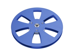 Carrete De Cinta Vacío De Aleación De Aluminio De 7 Pulgadas (1/4") Con 6 Orificios, Universal Para Reproductores De Cinta De Carrete A Carrete, Azul.