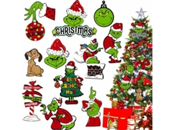 Juego de 24 adornos colgantes navideños RNEMITERY