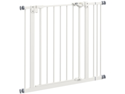 Barrera Extensible Para Perros De 74-87 Cm, De Metal Y Plástico, Color Blanco.