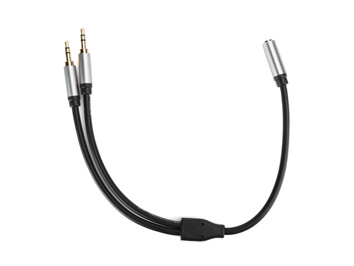 Cable De Audio Aux De 3,5 Mm, 1 Hembra A 2 Machos, Dividido, 0,3 M, Conexión Estéreo Duradera