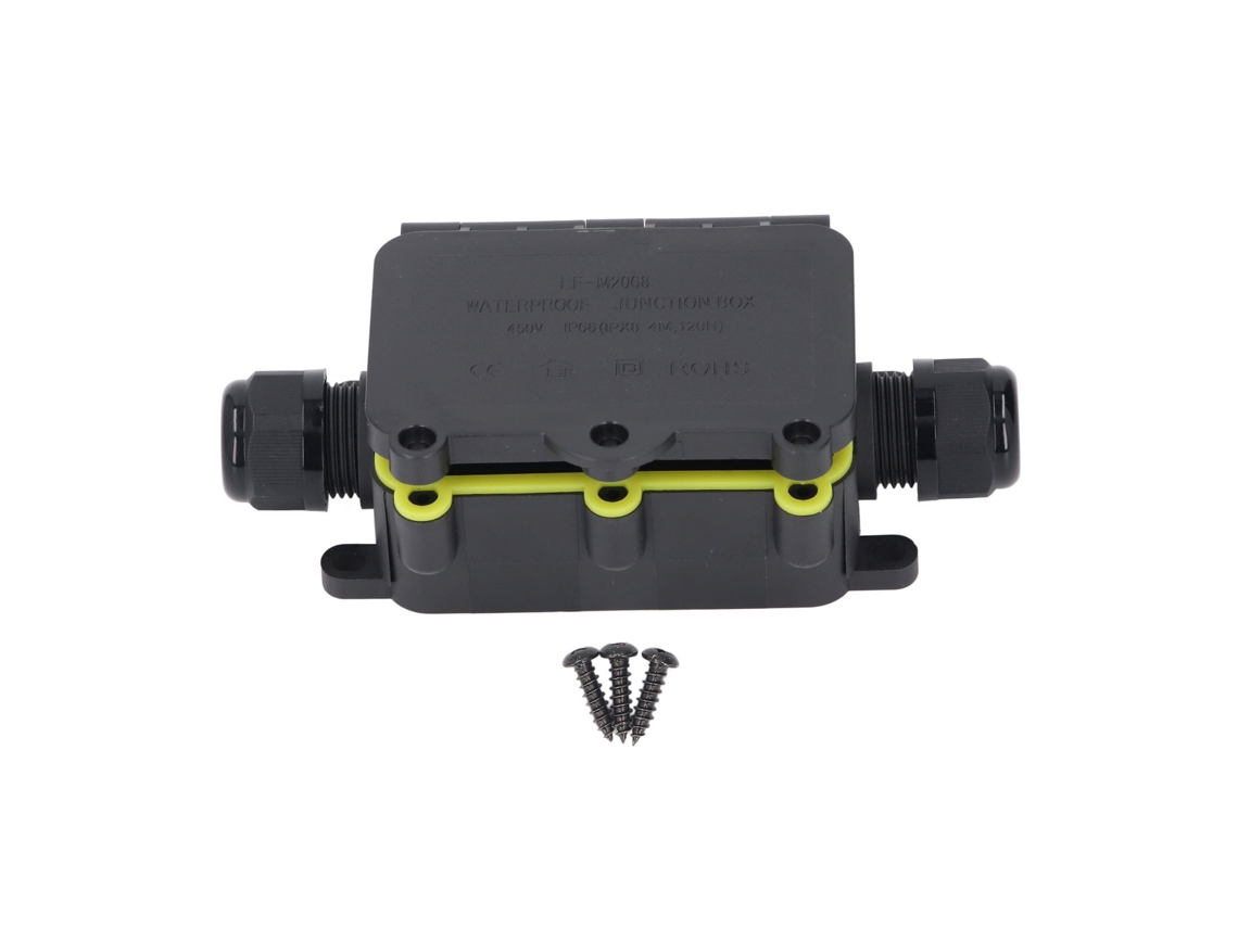 Caja De Empalme Eléctrica Ip68 Impermeable 2 Vías Plástico Pa66 Externa Para Iluminación Led Exterior 450v