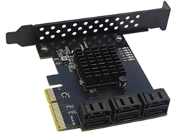 Tarjeta Controladora Sata3.0 Para Ranura Pcie 1x/4x, Adaptador De 6 Puertos Y 6 Gbps