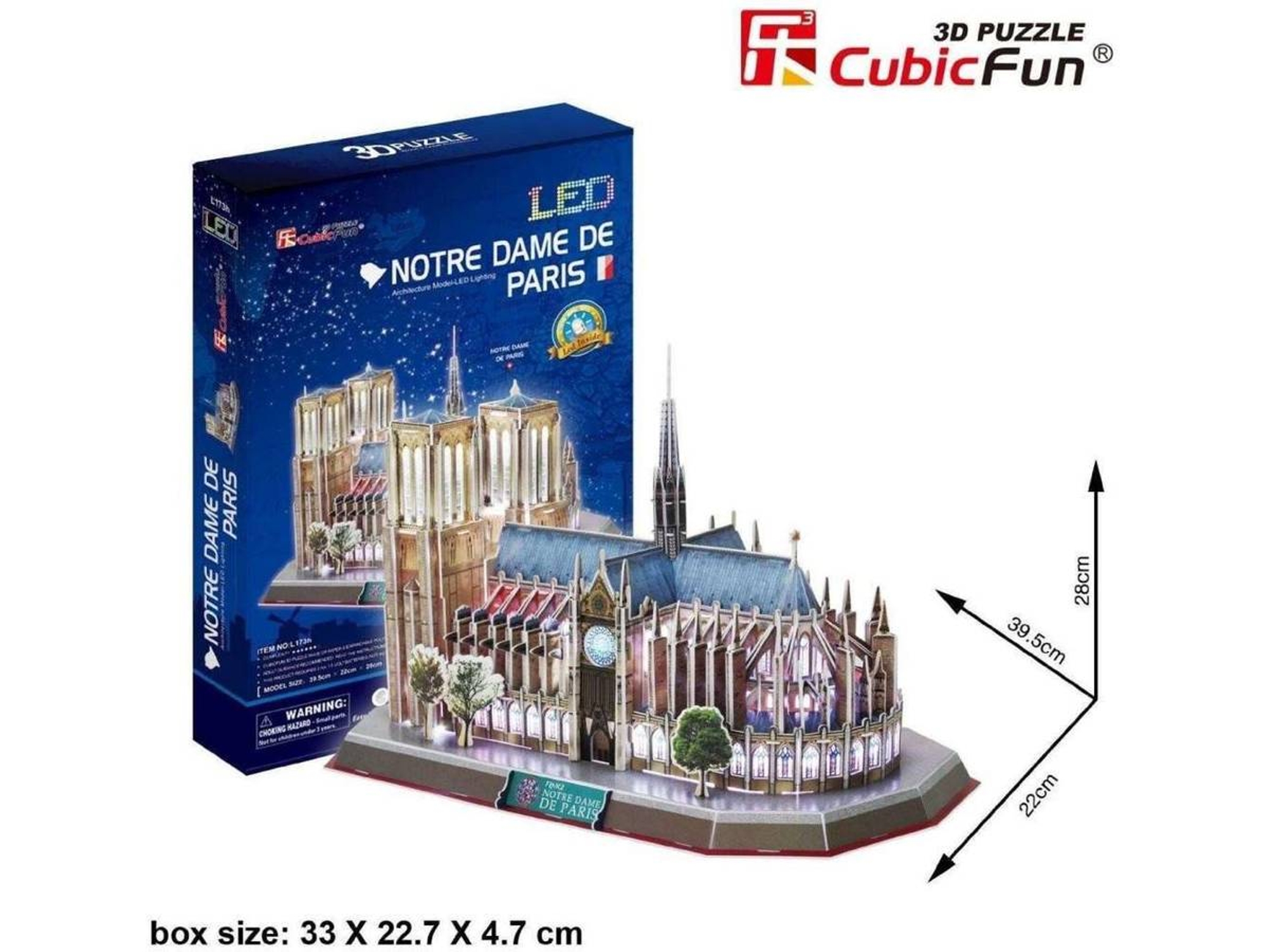 Puzzle 3D TOY PLANET Notre Dame Led (149 Piezas)