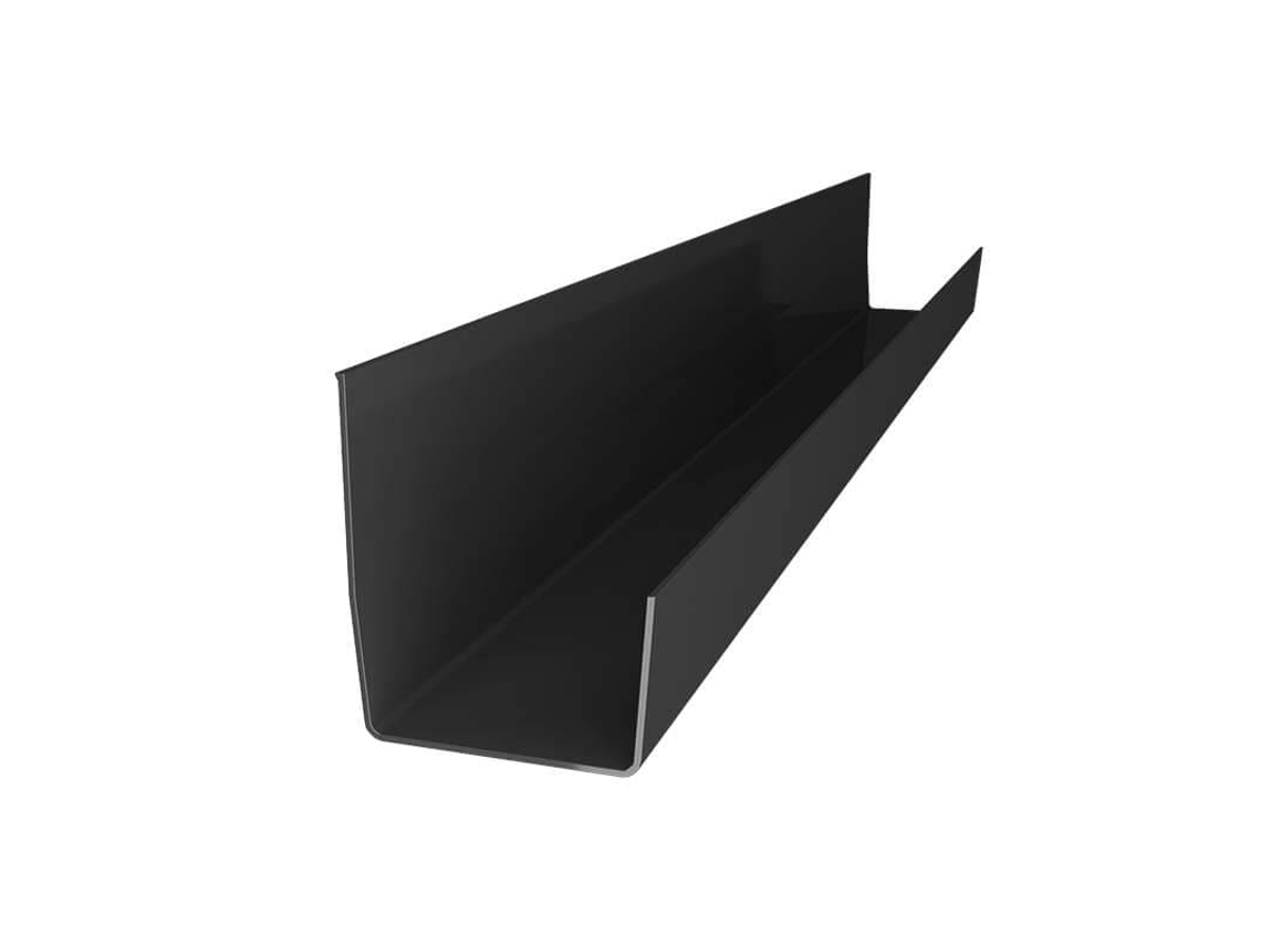 Canalones de aluminio Renoplast® Rk65 de 200 cm, rectangulares, color grafito, para desagüe de tejados, con perfiles de chapa metálica.