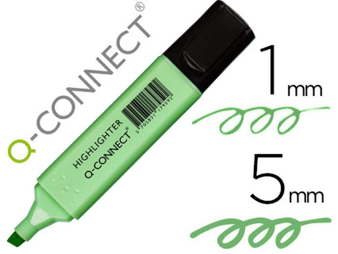 KF17959 :MARCADOR Q-CONNECT FLUORESCENTE PASTEL VERDE PONTA BISELADA