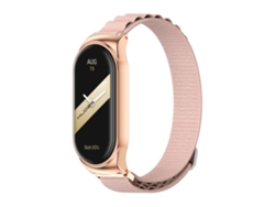 Correa de reloj inteligente para Xiaomi Mi Band 8 Mijobs CS Case Correa de reloj transpirable de nailon (oro rosa rosa)
