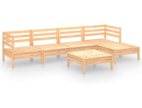 Conjunto 6 de muebles de jardín VIDAXL madera pino maciza gris