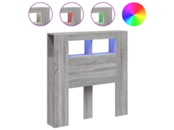 Maison Exclusive - Cabecero Led Madera Ingeniería Gris Sonoma 100x18,5x103,5 Cm