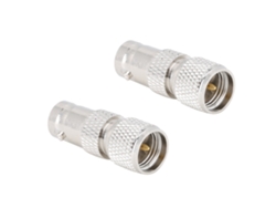 2 Adaptadores Coaxiales Bnc Hembra De Latón Niquelado A Conector Mini Uhf Rf
