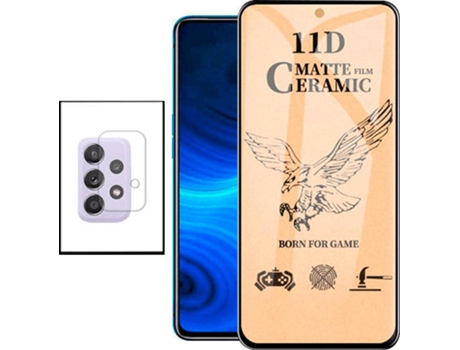 Kit Cristal Templado Ceramic Glass Full Cover Samsung Galaxy A52 5G PHONECARE y Protector de Cámara